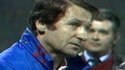 Bronisław Waligóra po meczu Widzew Łódź - Galatasaray Stambuł 2:1 (02.10.1985)