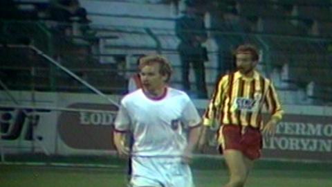 Krzysztof Kamiński podczas meczu Widzew Łódź - Galatasaray Stambuł 2:1 (02.10.1985).