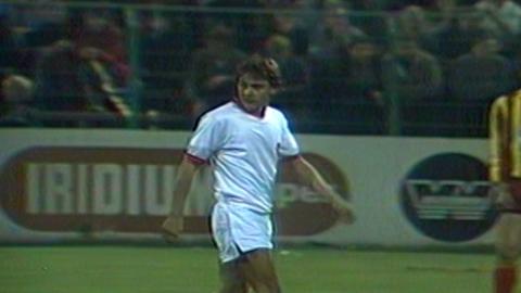 Wiesław Wraga podczas meczu Widzew Łódź - Galatasaray Stambuł 2:1 (02.10.1985)