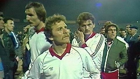 Zdzisław Rozborski podczas meczu Widzew Łódź – Juventus Turyn 2:2 (20.04.1983)