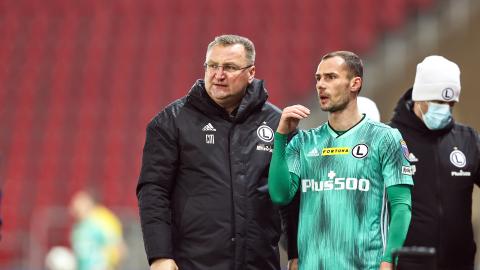 Widzew Łódź - Legia Warszawa 0:1 (25.11.2020) Czesław Michniewicz i Mateusz Cholewiak