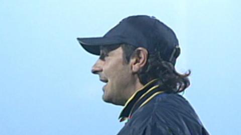 Cesare Prandelli podczas meczu Wisła Kraków - Parma AC 4:1 (pd.) (14.11.2002).