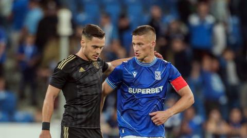 Martin Bukata (Spartak Trnawa) i Radosław Murawski (Lech Poznań)